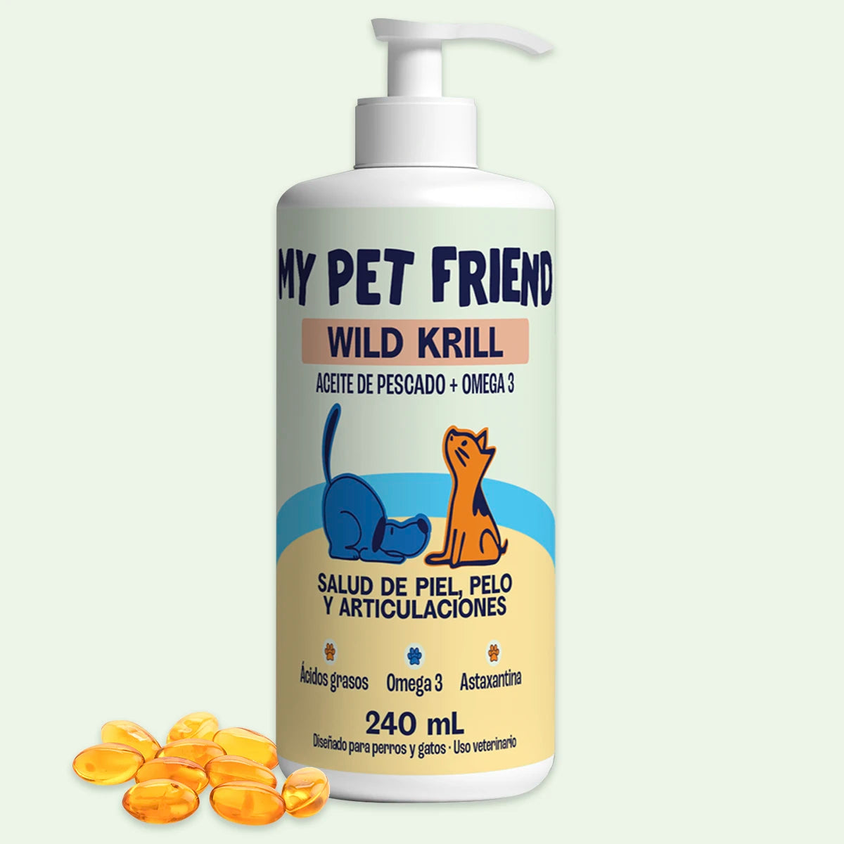 Aceite de Pescado para Perros y Gatos - WILD KRILL Omega 3